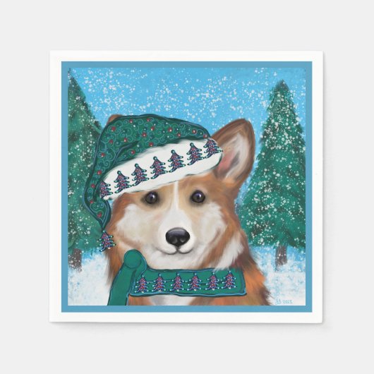 Corgi Serviette (Vorderseite)