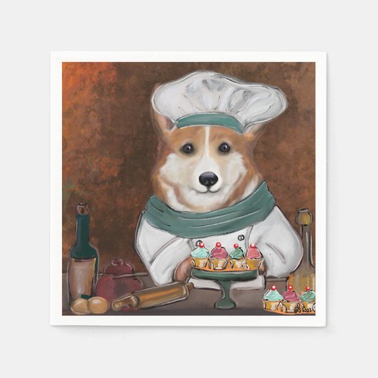 Corgi Serviette (Vorderseite)