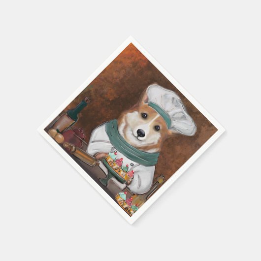 Corgi Serviette (Ecke)