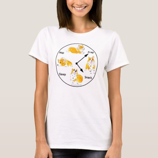 Corgi setzt Zeit T-Shirts fest (Vorderseite)