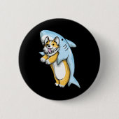 Corgi Shark Funny Corgi Costume 988 Button (Vorderseite)