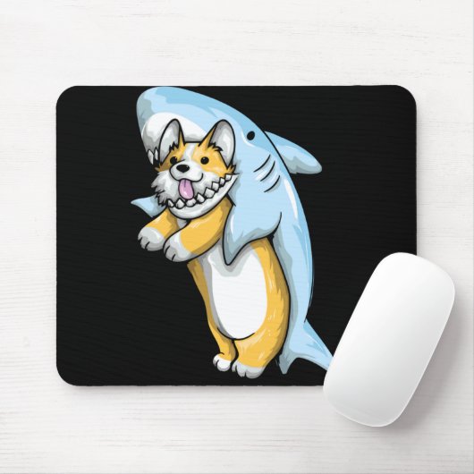 Corgi Shark Funny Corgi Costume 988 Mousepad (Mit Mouse)