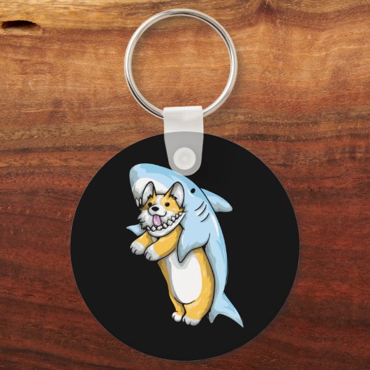 Corgi Shark Funny Corgi Costume 988  Schlüsselanhänger (Vorderseite)
