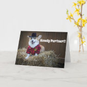 Corgi Sheriff Geburtstagkarte Karte (Gelbe Blume)