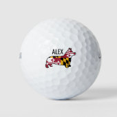 Corgi-Silhouette mit Maryland-Staatsflagge Golfball (Vorderseite)