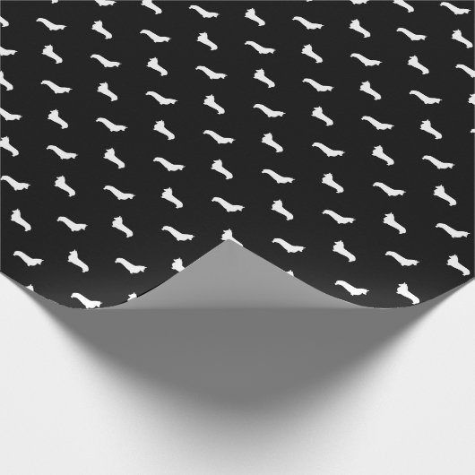 Corgi-Silhouettegeschenkverpackung - Geschenkpapier (Ecke)