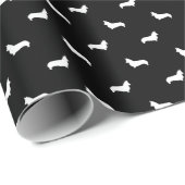 Corgi-Silhouettegeschenkverpackung - Geschenkpapier (Rolleneckpunkt)