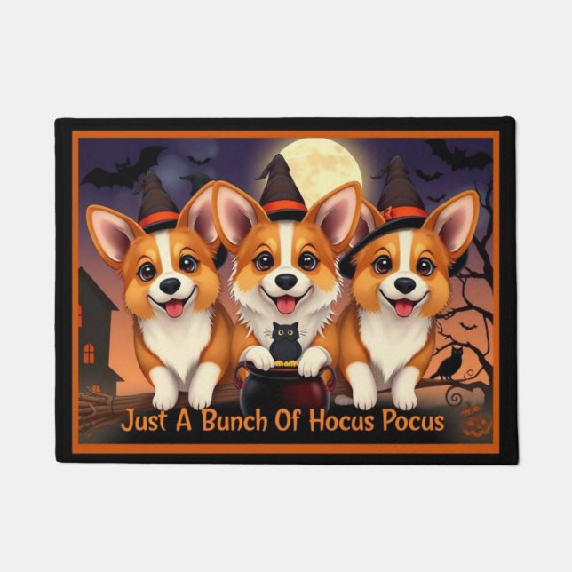 Corgi Sisters Just A Bunch Of Hocus Pocus Fußmatte (Vorderseite)