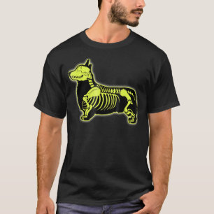 Corgi-Skelett Halloween Männer Hundeschädel T-Shirt