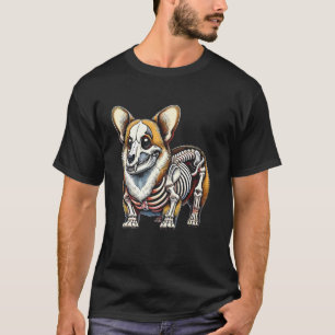 Corgi-Skelett-Knochen Frohes Halloween-Abend T-Shirt
