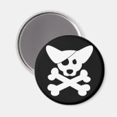 Corgi Skull & Crossbones Magnet (Vorderseite/Rückseite)