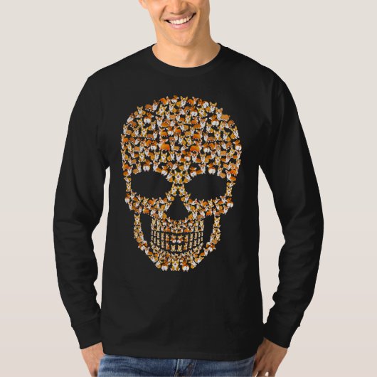 Corgi Skull Halloween T-Shirt (Vorderseite)