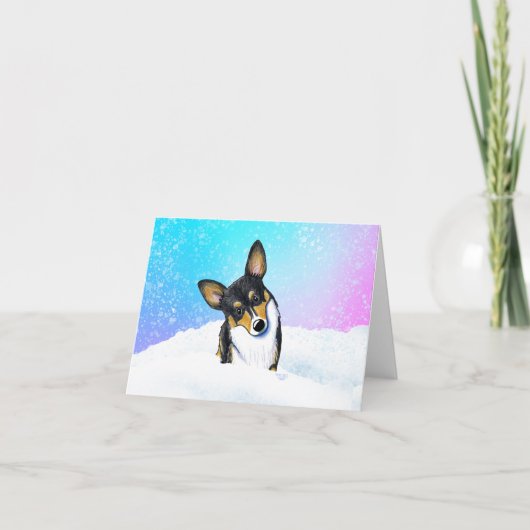 Corgi Snow Globe Karte (Vorderseite)