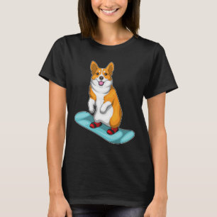 Corgi Snowboard Wintersport T-Shirt