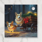 Corgi Snowy Sleigh Weihnachtsdekor Geschenkanhänger (Rückseite)