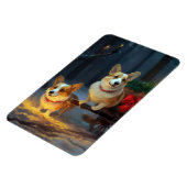 Corgi Snowy Sleigh Weihnachtsdekor Magnet (Linke Seite)