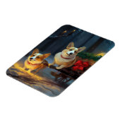 Corgi Snowy Sleigh Weihnachtsdekor Magnet (Linke Seite)