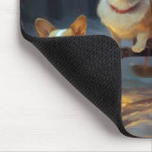 Corgi Snowy Sleigh Weihnachtsdekor Mousepad (Ecke)