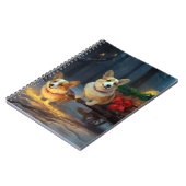 Corgi Snowy Sleigh Weihnachtsdekor Notizblock (Linke Seite)