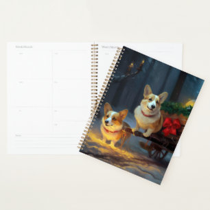 Corgi Snowy Sleigh Weihnachtsdekor Planer