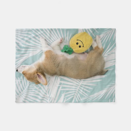 Corgi Snuggles Fleecedecke (Vorderseite (Horizontal))