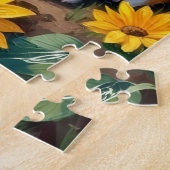 Corgi-Sonnenblumenfeld-Kunst Puzzle (Seite)