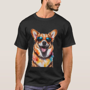 Corgi-Sonnenbrille Hund Bunt Lustige Tierkunst Pri T-Shirt