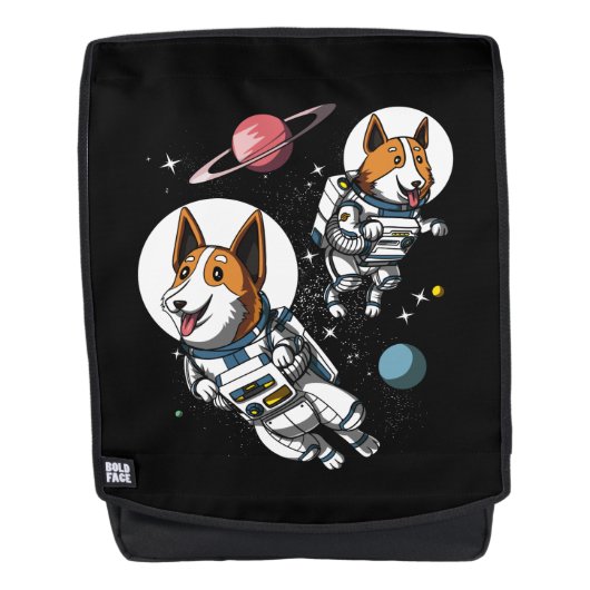 Corgi Space Astronaut Hund Kosmischer Haustier Rucksack (Vorderseite)