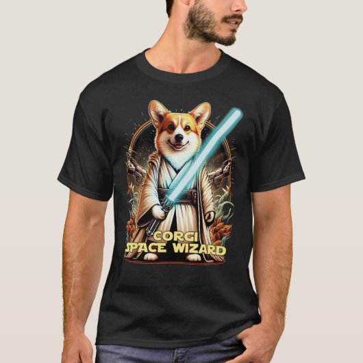 Corgi Space Wizard T-Shirt (Vorderseite)