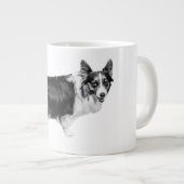 Corgi Spark im Schneelicht Jumbo-Tasse (Vorderseite Rechts)