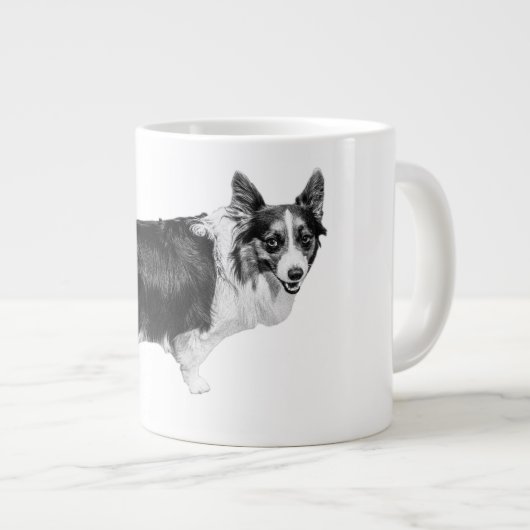 Corgi Spark in Snowlight Jumbo-Tasse (Vorderseite Rechts)