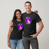 Corgi-Sphäre Bunte Synthwave 80er Retro Männer Fra T-Shirt (Unisex)