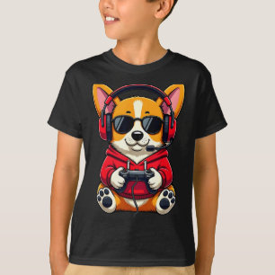 Corgi-Spieler süßer Gaming-Hund lustig T-Shirt