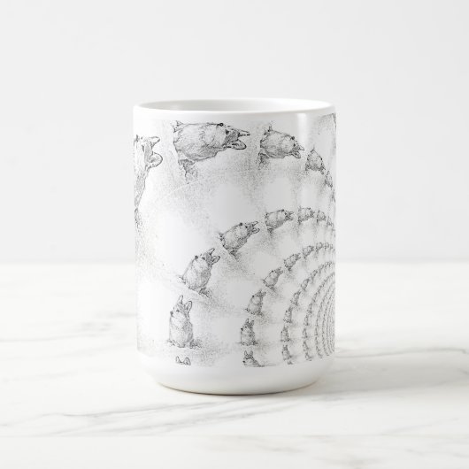 Corgi Spiral Muster große Tasse (Mittel)