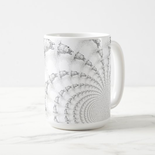 Corgi Spiral Muster große Tasse (VorderseiteRechts)