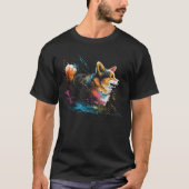 Corgi Splash Cute Dog T-Shirt (Vorderseite)