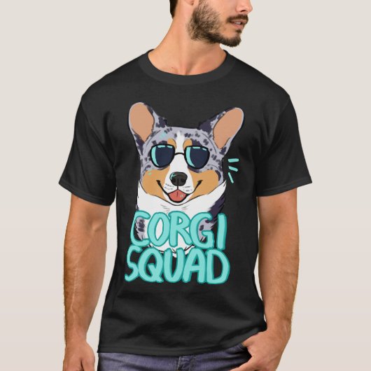 Corgi Squad Merle Tricolor T-Shirt (Vorderseite)