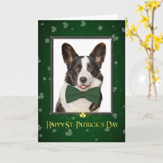 Corgi St. Patricks Day Card Karte (Gelbe Blume)