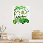 Corgi St Patricks Day Grüner LKW unter dem Baum Poster (Küche)