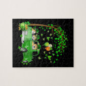 Corgi St Patricks Day Grüner LKW unter dem Baum Puzzle (Horizontal)