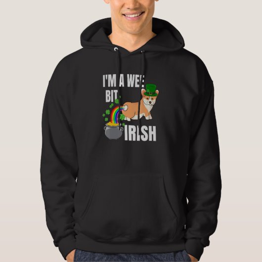 Corgi St Patricks Day Im A Wee Bit Irish Hoodie (Vorderseite)