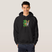 Corgi St Patricks Day mit Leprechaun Hat Hoodie (Vorne ganz)