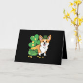 Corgi St Patricks Day mit Leprechaun Hat Karte (Gelbe Blume)