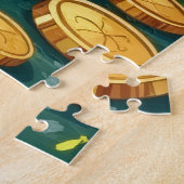 Corgi St. Patrick's Day Niedlicher Glückshund Puzzle (Seite)