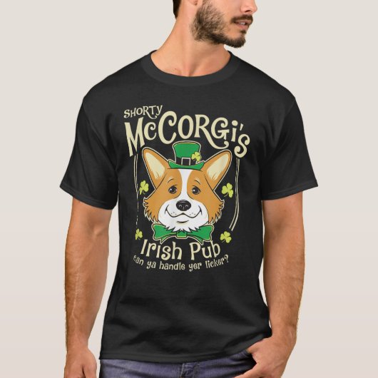 Corgi St. Patrick's Day T-Shirt (Vorderseite)