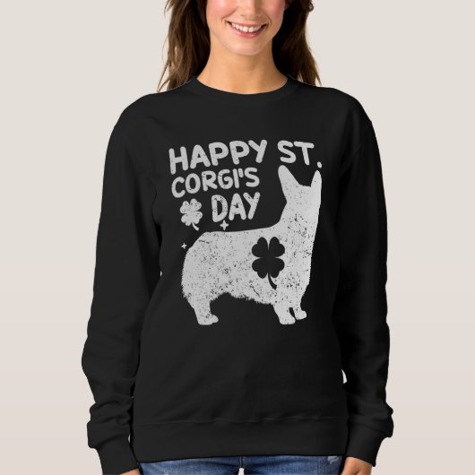Corgi St Patricks's Day Lucky Mama Hund Mama Ever  Sweatshirt (Vorderseite)
