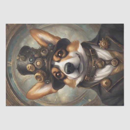 Corgi Steampunk Dreams: Eine mechanische Entkopplu Seidenpapier (Vorderseite)