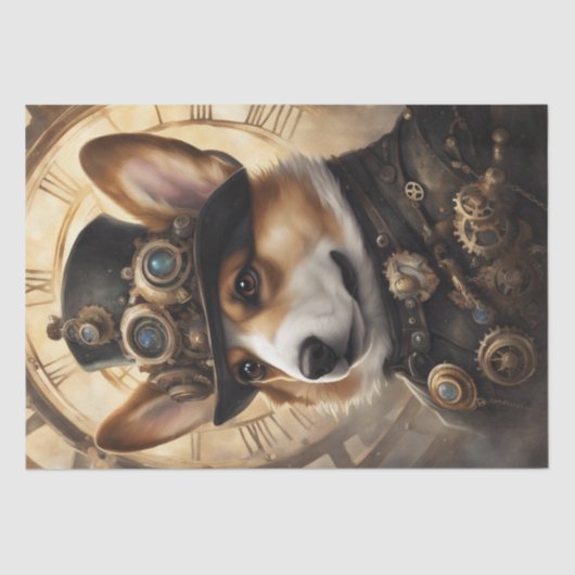 Corgi Steampunk Dreams: Eine mechanische Entkopplu Seidenpapier (Vorderseite)