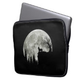 Corgi Stehend auf Mondschein Halloween Laptopschutzhülle (Vorderseite Links)