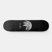 Corgi Stehend auf Mondschein Halloween Skateboard (Horizontal)